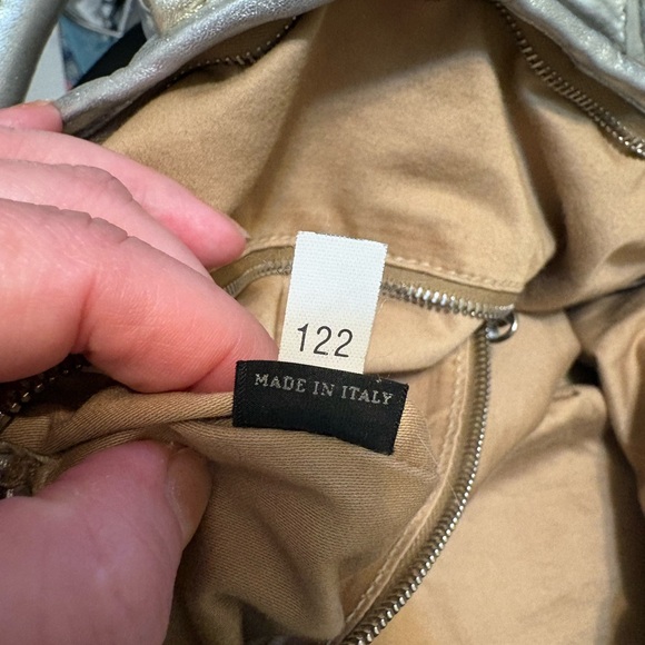 Miu Miu silver/gold metallic patchwork leather tote bag - Picture 12 of 14